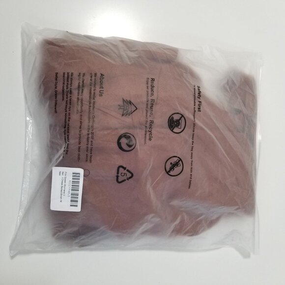 NEW Pink Queen Women's V Neck Maxi Knit Dress with Belt Color Brown Size M - Picture 6 of 8